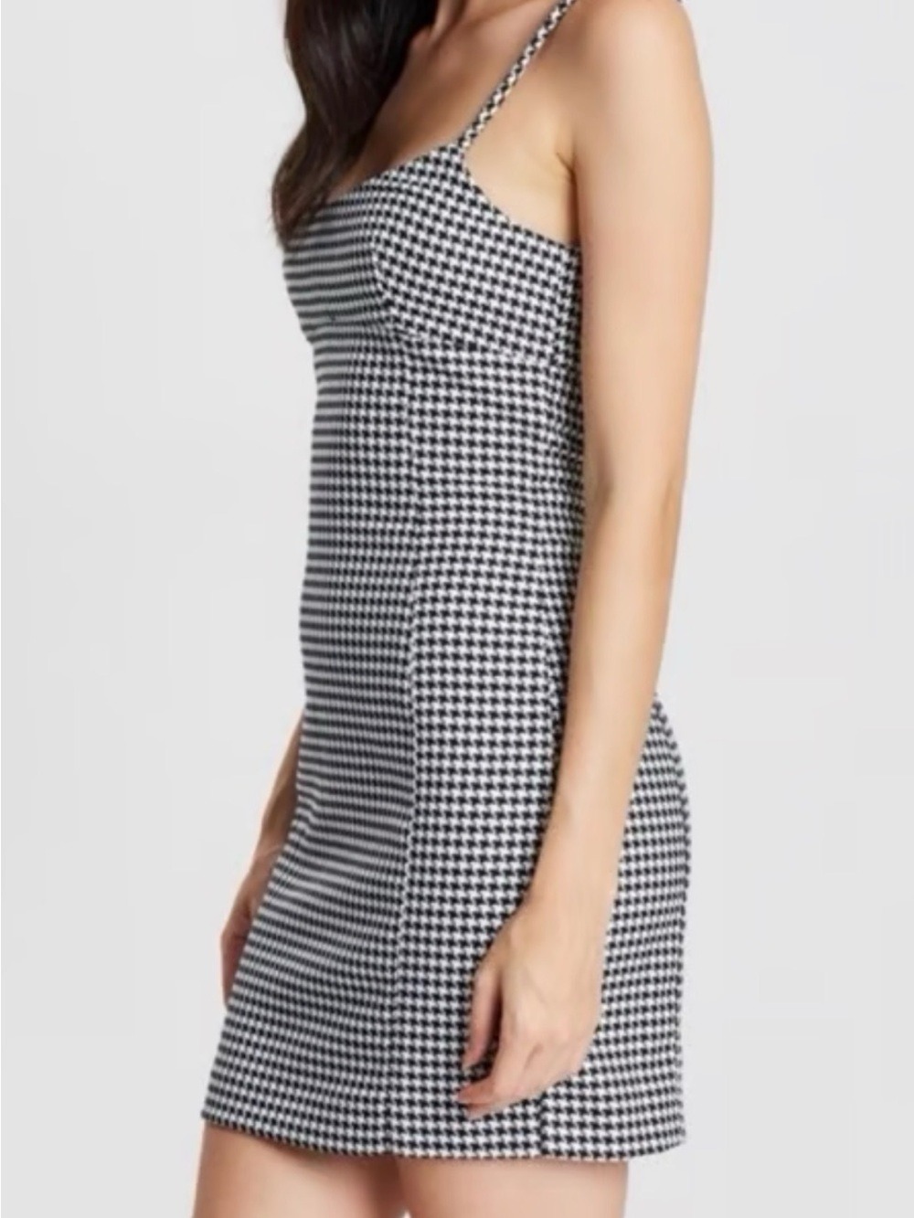 bec + bridge Black & White Houndstooth Slip Mini Dress size 4